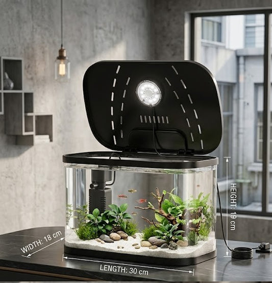 Buy Bluepet TP-360 4K Fashion Aquarium with LED Light & Filter Online 30 x 19 x 18 cm