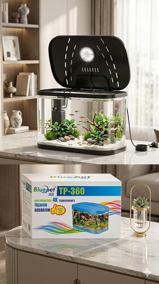 Buy Bluepet TP-360 4K Fashion Aquarium with LED Light & Filter Online 30 x 19 x 18 cm