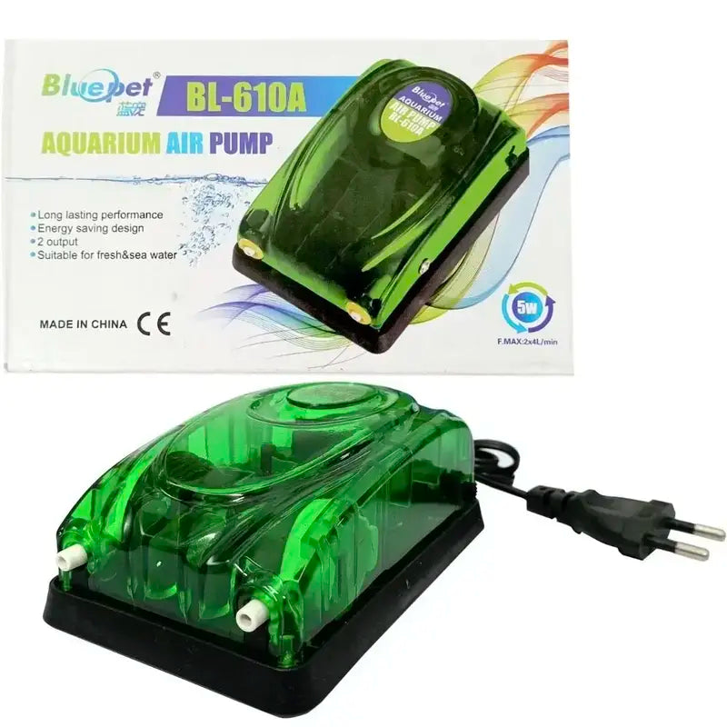 Blue Pet Aquarium Air Pump BL-610A with Pipe and Air Stone