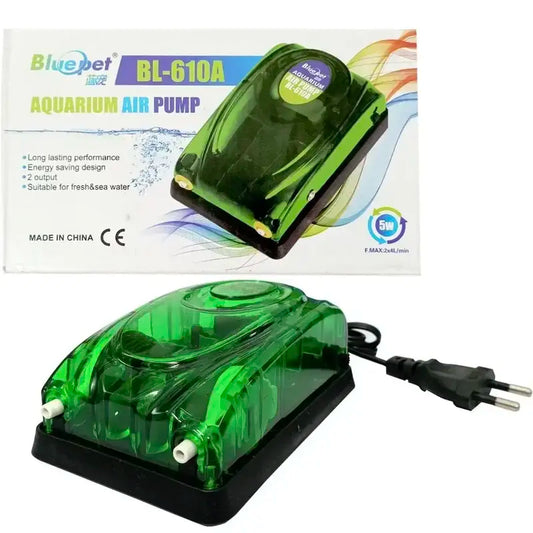 Blue Pet Aquarium Air Pump BL-610A with Pipe and Air Stone