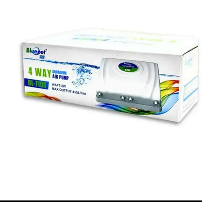 Bluepet 4-way air pump packaging on a white background