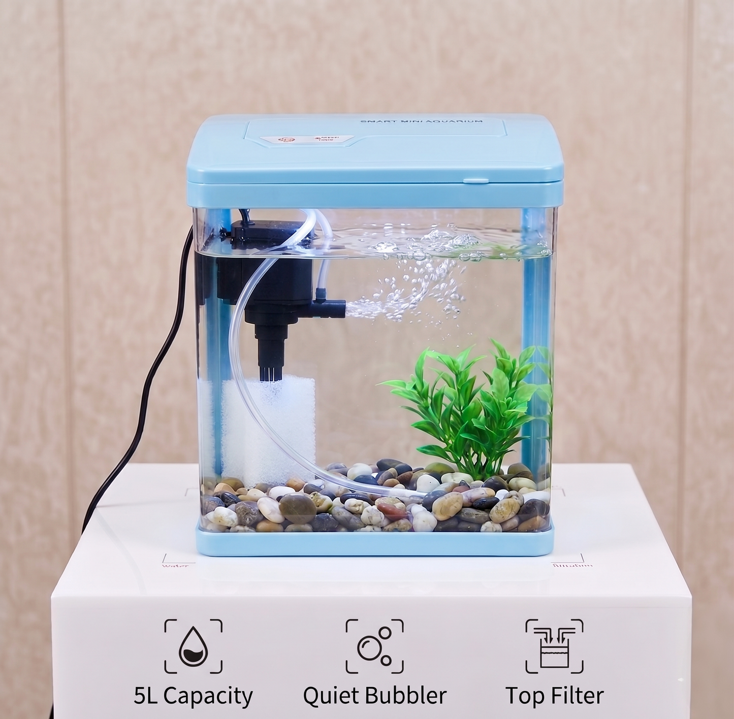 Bluepet BY-240 Smart Scenic Glass Aquarium with LED Light & Filter