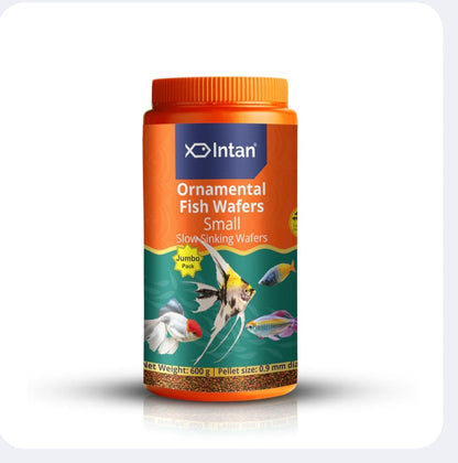 Intan Ornamental Fish Wafers container on a white background