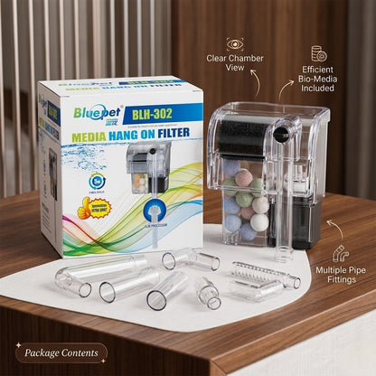 Bluepet BLH-302 Media Hang On Fiter for Aquarium (5W)