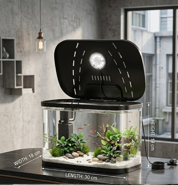 Buy Bluepet TP-360 4K Fashion Aquarium with LED Light & Filter Online 30 x 19 x 18 cm